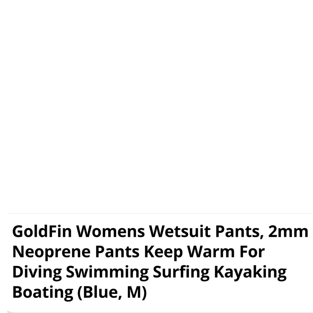 GoldFin Wetsuit Pants Womens Medium Black Excellent 2mm Neoprene Leggings Blue